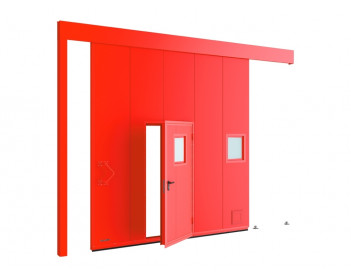 Откатные противопожарные ворота DHSFP EI60 3500x4000
