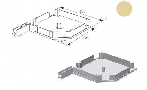Крышка боковая RK205 бежевого цвета, RK20504