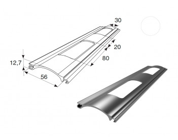 Профиль экструдированный RHE56GM белого цвета, RHE56GM01