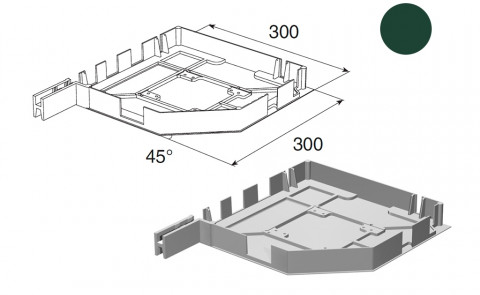 Крышка боковая RK300 зеленого цвета, RK30005