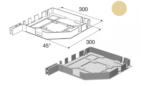 Крышка боковая RK300 бежевого цвета, RK30004