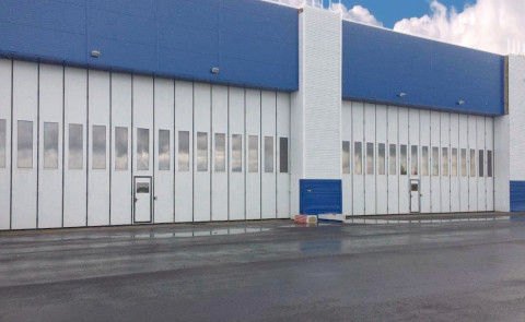 Ворота промышленные складные с нижней направляющей серии IFG-LG 10000x8000