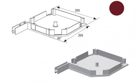 Крышка боковая RK205 бордового цвета, RK20507