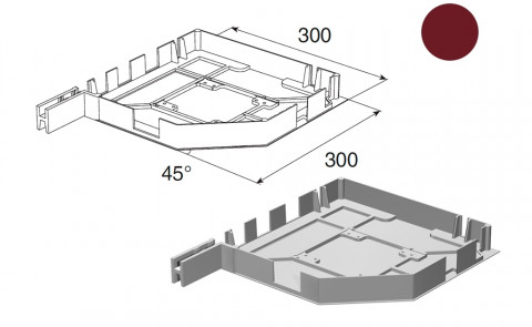Крышка боковая RK300 бордового цвета, RK30007