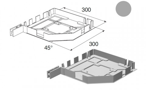 Крышка боковая RK300 серебристого цвета, RK30008