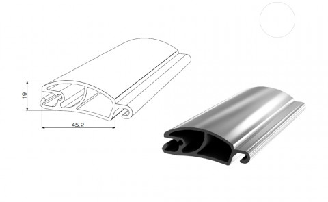 Профиль усиливающий RHE44SM белого цвета, RHE44SM01